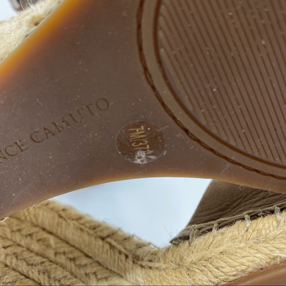- VINCE CAMUTO Leera Espadrille Wedge Sandals Nude Jute Rope Tan Size 7 - Picture 7 of 8